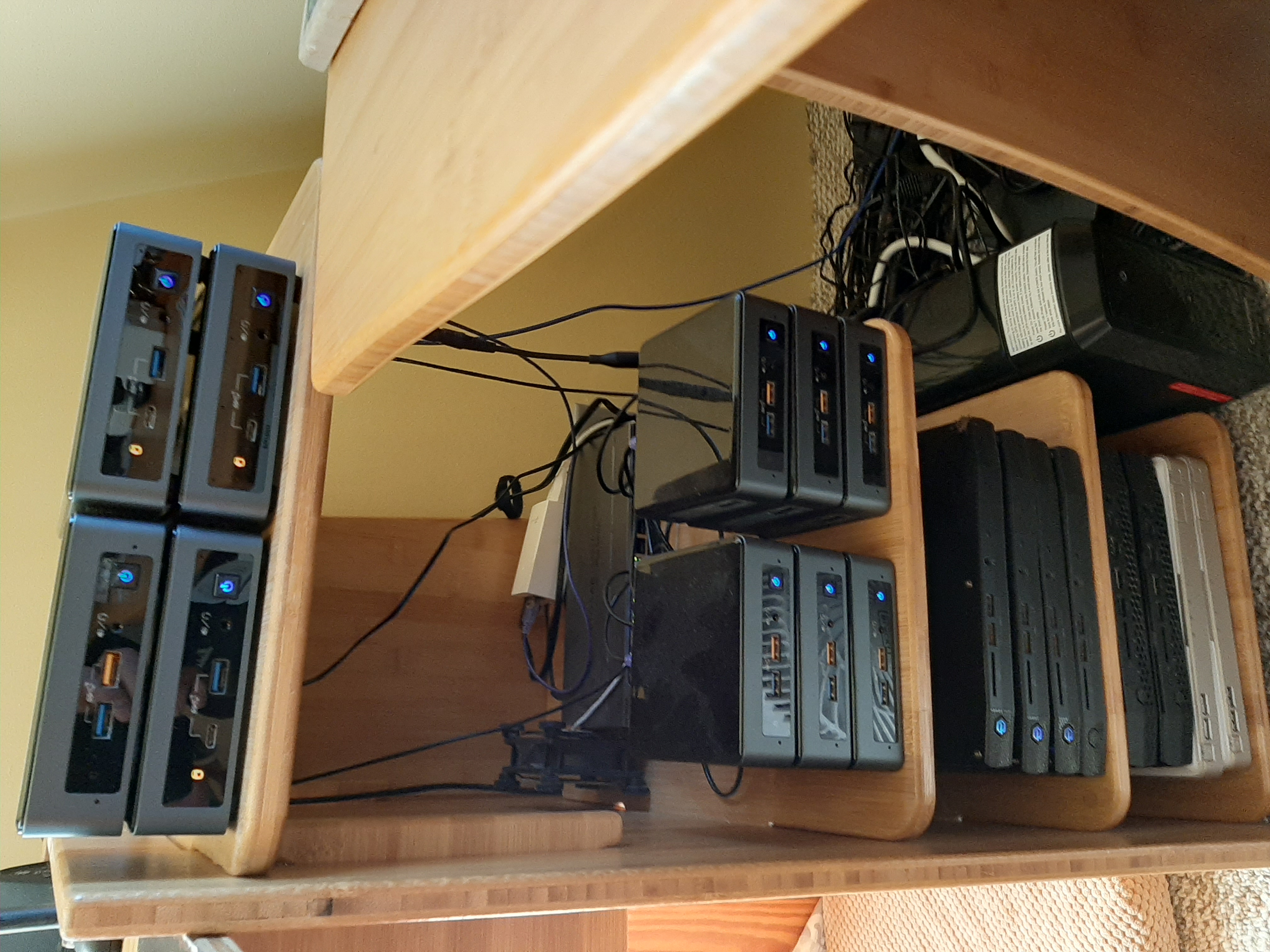 Picture of my home Lab - Yes, those are Looney Toons DVDs behind.